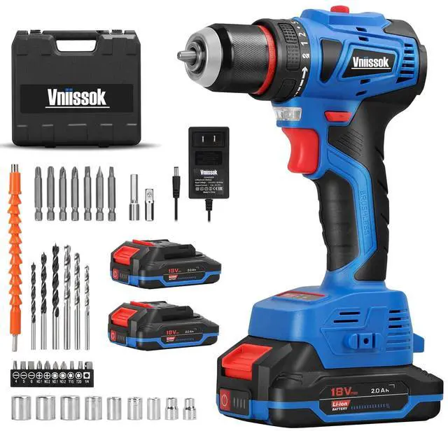 Main image of Cordless Drill Set,18V Brushless Power impach driver with Battery and Charger, 3/8" Keyless Chuck, Variable Speed, Drill Driver Bits Kit for Drilling and Tightening/Loosening Screws