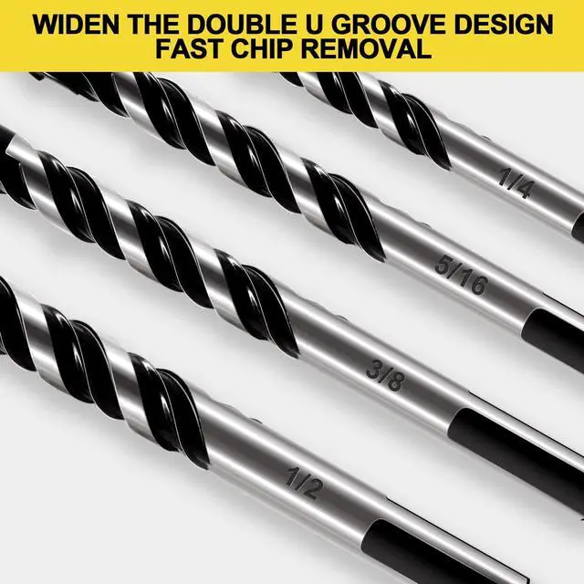 Alt view image 5 of 7 - 12-PCS Masonry Drill Bit Set & Concrete Drill Bit Set, 1/8 to 1/2 inch Professional Carbide Drill Bits Tip for Glass, Tile, Brick, Cement Concrete Plastic Wood etc. Masonry Drill Bits Set