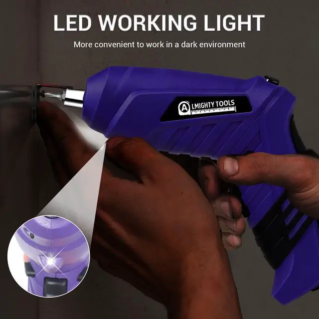 Alt view image 5 of 7 - Electric Screwdriver Cordless, 3.6V Cordless Screwdriver Rechargeable, 47Pcs Small Power Screwdriver Set with Pivoting Handle and LED Light, 3Nm Battery Screw Gun for DIY Enthusiasts