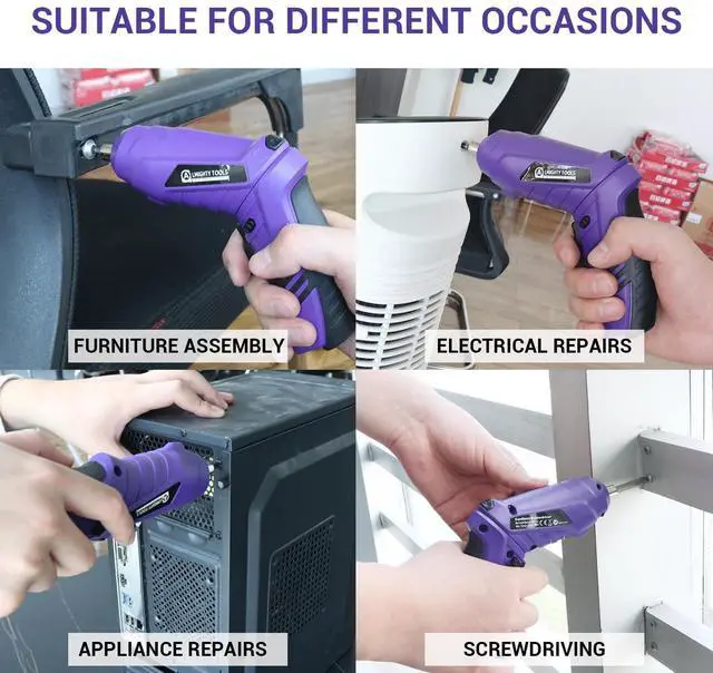 Alt view image 7 of 7 - Electric Screwdriver Cordless, 3.6V Cordless Screwdriver Rechargeable, 47Pcs Small Power Screwdriver Set with Pivoting Handle and LED Light, 3Nm Battery Screw Gun for DIY Enthusiasts