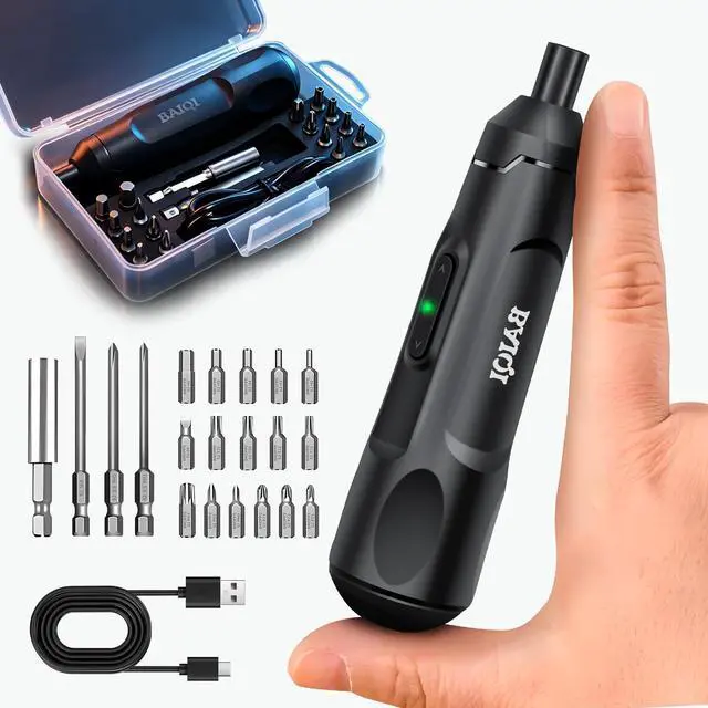 Main image of Mini Electric Screwdriver Set,3.7V 800 MAH USB-C Rechargeable Cordless Rotary Tool With 20 pcs Bits Set For Install or Repair