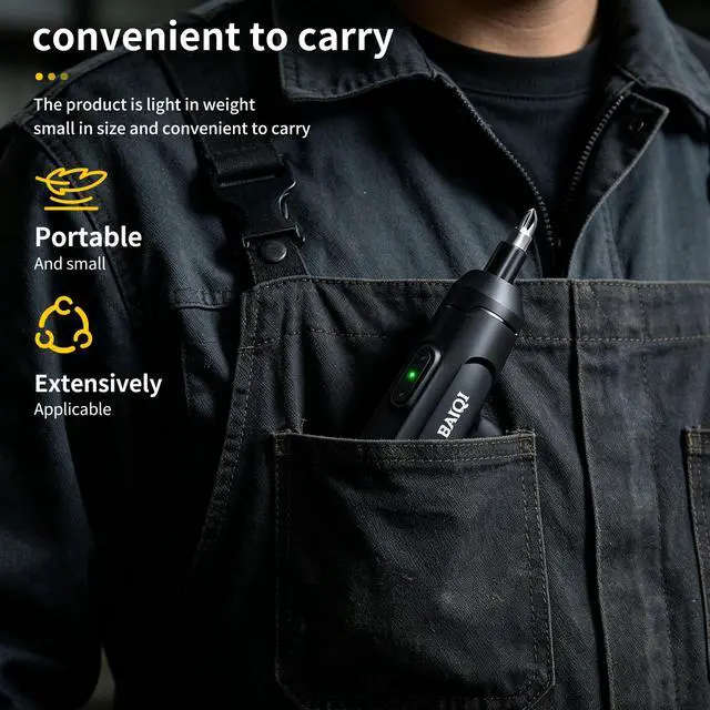Alt view image 4 of 6 - Mini Electric Screwdriver Set,3.7V 800 MAH USB-C Rechargeable Cordless Rotary Tool With 20 pcs Bits Set For Install or Repair