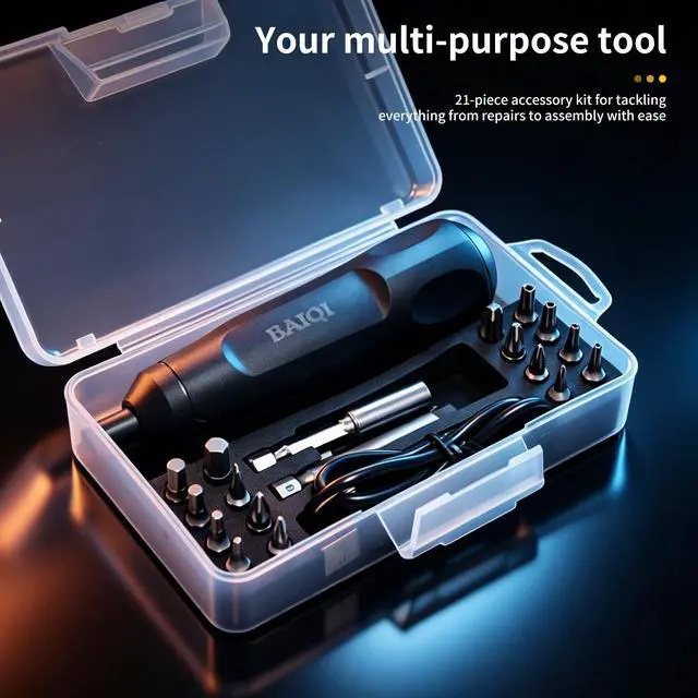 Alt view image 5 of 6 - Mini Electric Screwdriver Set,3.7V 800 MAH USB-C Rechargeable Cordless Rotary Tool With 20 pcs Bits Set For Install or Repair