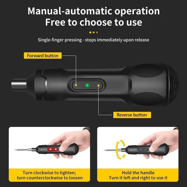 Alt view image 6 of 6 - Mini Electric Screwdriver Set,3.7V 800 MAH USB-C Rechargeable Cordless Rotary Tool With 20 pcs Bits Set For Install or Repair