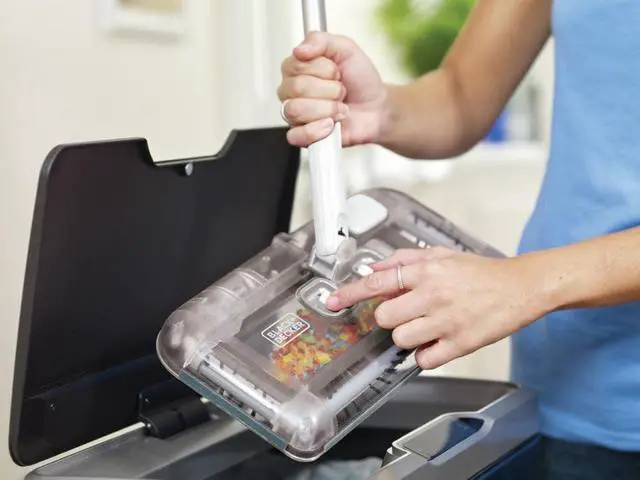 Alt view image 2 of 7 - Carpet Sweeper 50 Minute Lithium Floor Sweeper, Multi-Surface Use, Easy One Hand Cleaning, Self Standing, Charger Included (HFS115J10)