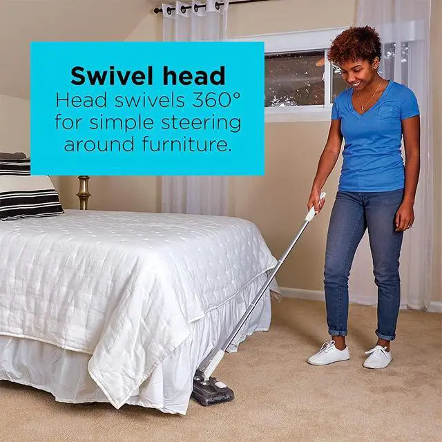 Alt view image 4 of 7 - Carpet Sweeper 50 Minute Lithium Floor Sweeper, Multi-Surface Use, Easy One Hand Cleaning, Self Standing, Charger Included (HFS115J10)
