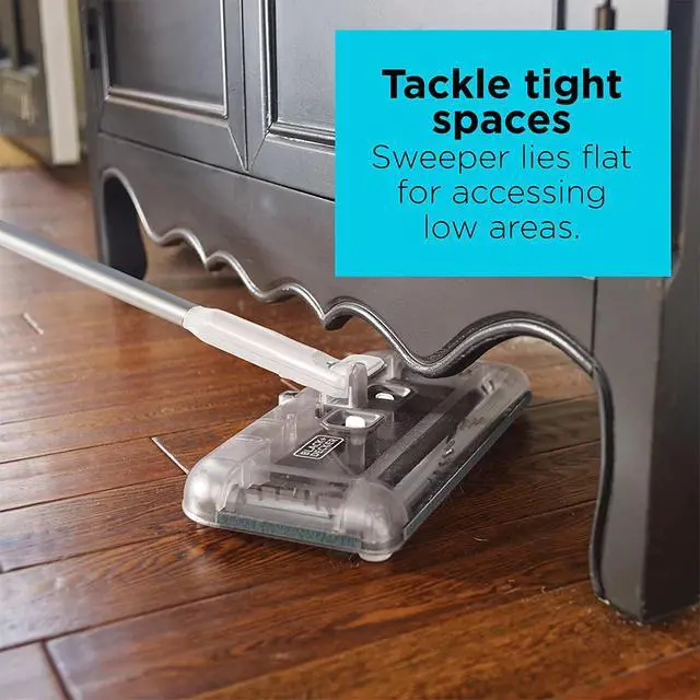 Alt view image 5 of 7 - Carpet Sweeper 50 Minute Lithium Floor Sweeper, Multi-Surface Use, Easy One Hand Cleaning, Self Standing, Charger Included (HFS115J10)