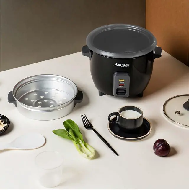 Alt view image 7 of 7 - Housewares ARC-363-1NGB 3 Uncooked/6 Cups Cooked Rice Cooker, Steamer, Multicooker, 2-6 cups, Black