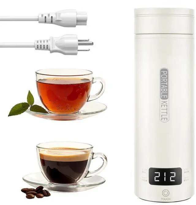 Main image of Travel Tea Kettle120V, Portable Electric Kettle, 316 Stainless Steel Premium Liner, 4-speed Temperature Adjustment with Auto Shut-off and Boil-Off Protection,White.