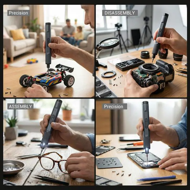 Alt view image 3 of 7 - Electric Screwdriver Set, 26-in-1 Rechargeable Electric Precision Screwdriver, Electronics Screwdriver Set for PC, Phone, Laptop, Camera & Electronics Repair