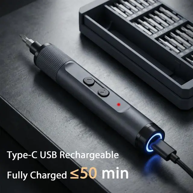 Alt view image 7 of 7 - Electric Screwdriver Set, 26-in-1 Rechargeable Electric Precision Screwdriver, Electronics Screwdriver Set for PC, Phone, Laptop, Camera & Electronics Repair