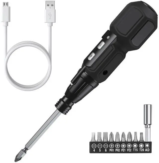 Main image of Electric Screwdriver Cordless, 12 in 1 Rechargeable Electric Screwdriver Set with 10 Bits and 1/4 inch Bit Holder, Power Repair Tool Kit with LED Lights, Charging Cable, for Phones,Toys, PC