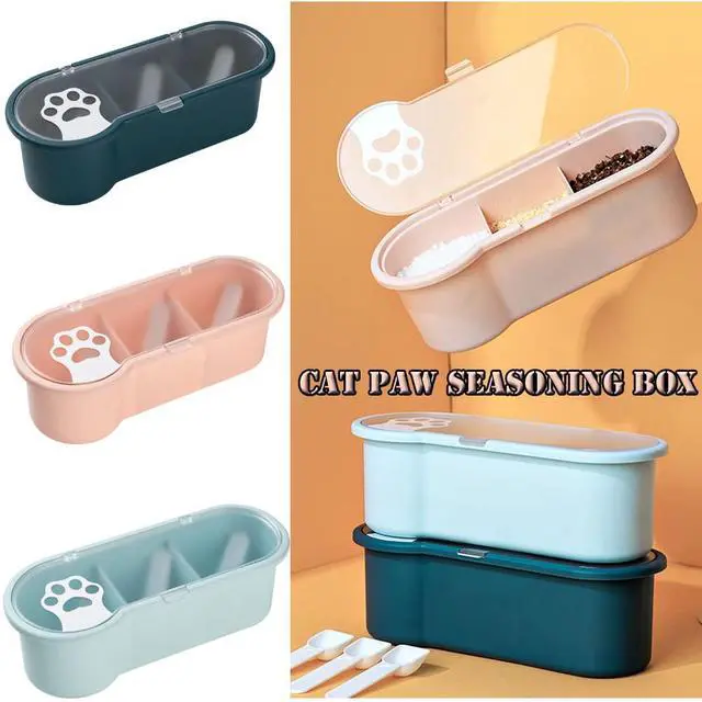 Alt view image 3 of 7 - 1 Pack Condiment Jar Spice Container, 3 Room Seasoning Jar Storage Container, contains 3 TBSP for Storing Spices, Seasonings, Sugar, Salt and Pepper,Counter, Food Storage