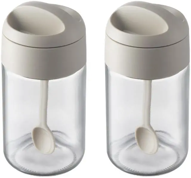 Main image of Sugar and Salt Container Set,Glass spice jars with Spoon,8.5 oz Sugar Bowl,for Kitchen Counter Keeping Sugar,Salts,Spice,Sauce