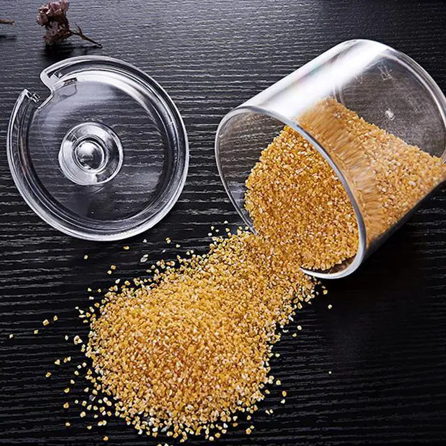 Alt view image 6 of 7 - Acrylic Set of 3 Condiment Container Seasoning Box Spice Container with Lids and Spoons for Kithchen Gourmet Organizer for Home