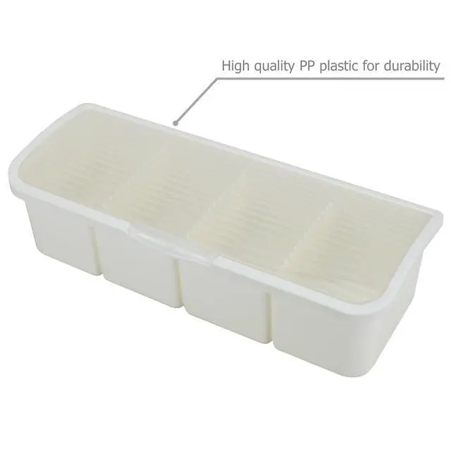 Alt view image 7 of 7 - Seasoning Box Condiment Canisters with Lid & Spoons for Storing and Serving Salt Sugar Spice Pepper Chili (4-grids)