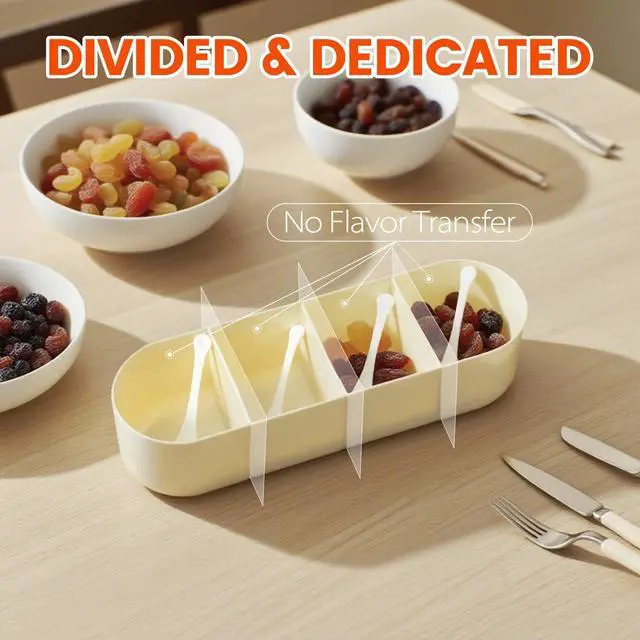 Alt view image 4 of 7 - Clear Seasoning Box with 4 Compartments - Spice Organizer with Lids and Spoons - Condiment Container Set for Salt, Sugar, Pepper, and More - Countertop Spice Storage