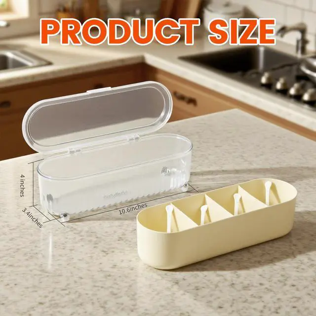 Alt view image 7 of 7 - Clear Seasoning Box with 4 Compartments - Spice Organizer with Lids and Spoons - Condiment Container Set for Salt, Sugar, Pepper, and More - Countertop Spice Storage