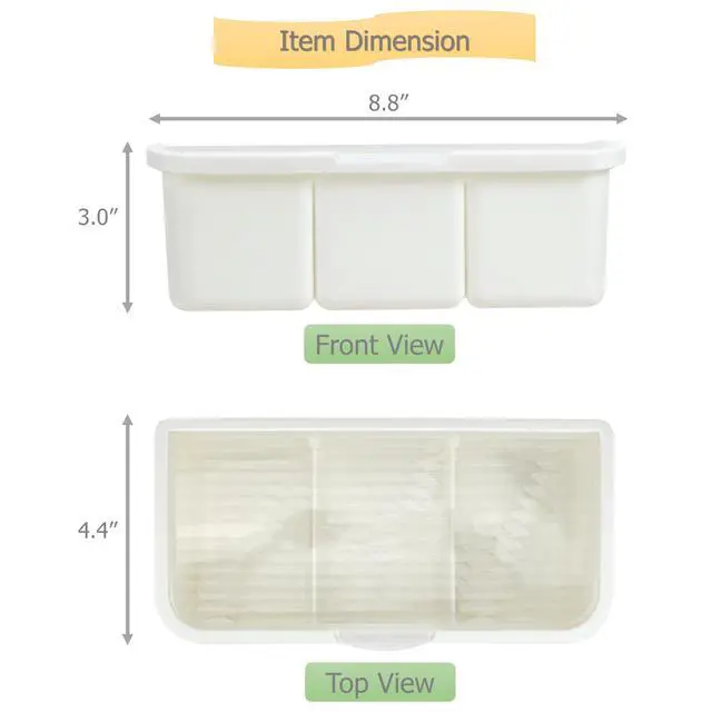 Alt view image 6 of 7 - Seasoning Box Condiment Canisters with Lid & Spoons for Storing and Serving Salt Sugar Spice Pepper Chili (3-grids)