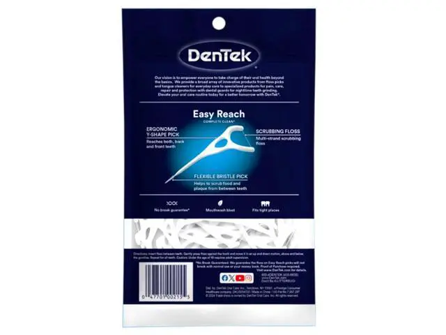 Alt view image 3 of 7 - Complete Clean Easy Reach Floss Picks, No Break & No Shred Floss, 75-Count, 3 Pack