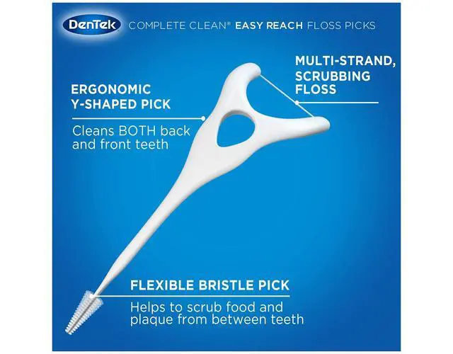 Alt view image 7 of 7 - Complete Clean Easy Reach Floss Picks, No Break & No Shred Floss, 75-Count, 3 Pack