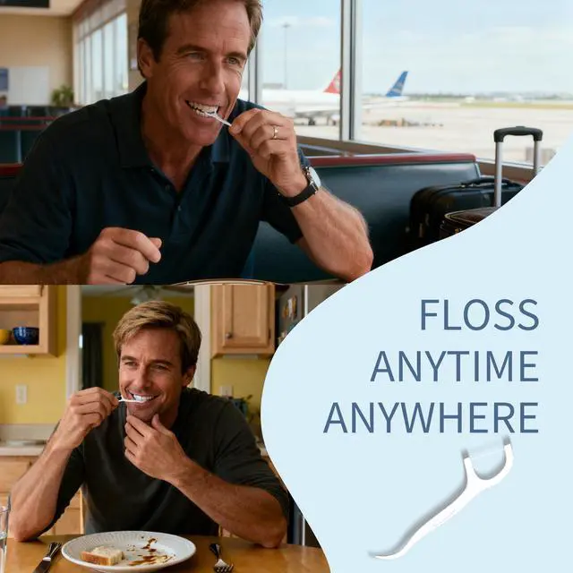 Alt view image 7 of 7 - Floss Picks, 200 Count Dental Floss Sticks, Tooth Picks Flossers, Teeth Cleaning Tools with Toothpicks