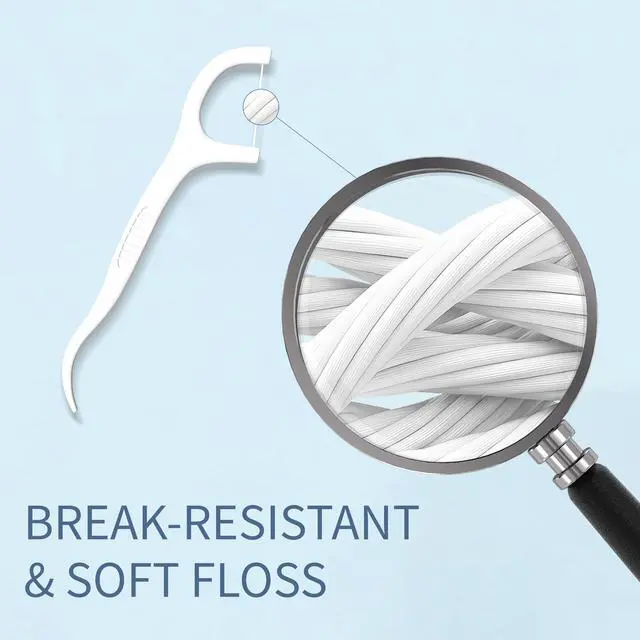 Alt view image 6 of 7 - Floss Picks, 200 Count Dental Floss Sticks, Tooth Picks Flossers, Teeth Cleaning Tools with Toothpicks