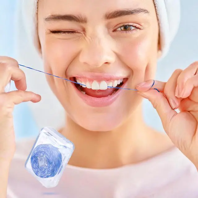Alt view image 2 of 7 - Woven Dental Floss, Expandable Waxed Dental Floss for Gentle,Oral Care Whitening Dental Floss,Plaque Remover for Teeth,String Floss,Mint,10 Spools (32.8 yd Each)