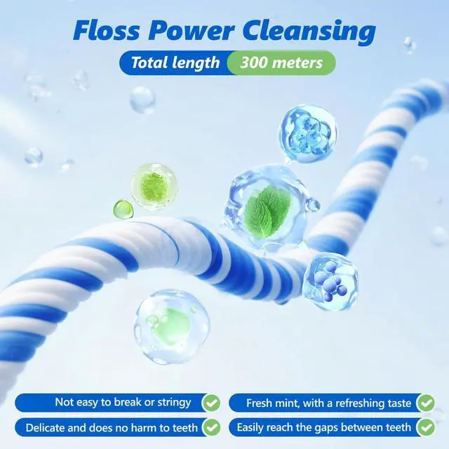 Alt view image 3 of 7 - Woven Dental Floss, Expandable Waxed Dental Floss for Gentle,Oral Care Whitening Dental Floss,Plaque Remover for Teeth,String Floss,Mint,10 Spools (32.8 yd Each)