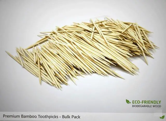 Alt view image 2 of 4 - 1000-Pack Bamboo Toothpicks Natural, Smooth & Eco-Friendly | Durable Splinter-Free Wooden Picks for Kitchen, Appetizers, and Travel Use