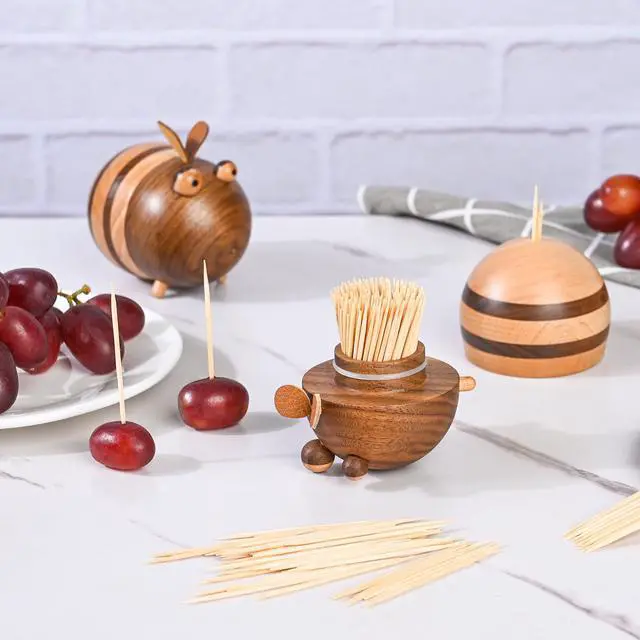 Alt view image 5 of 6 - 1000 Count Bamboo Toothpicks Barbecue, Fruits And Teeth Cleaning - Round Double-Pointed Wooden Toothpicks, For Appetizers,Olives