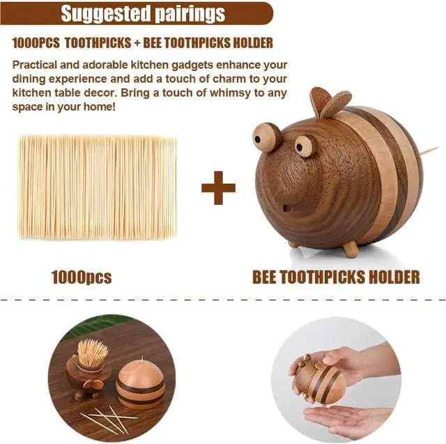 Alt view image 2 of 6 - 1000 Count Bamboo Toothpicks Barbecue, Fruits And Teeth Cleaning - Round Double-Pointed Wooden Toothpicks, For Appetizers,Olives