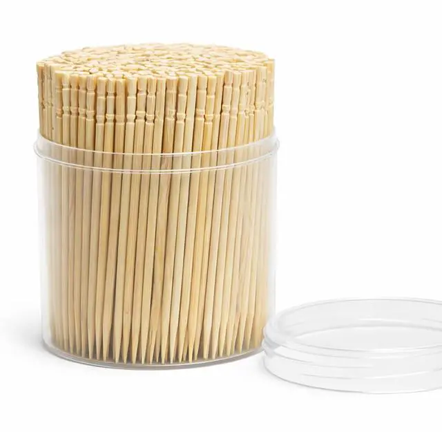 Alt view image 3 of 7 - Traditional Single Point Wooden Toothpicks Made from Bamboo, Bulk Pack (500), -1 Container (500)