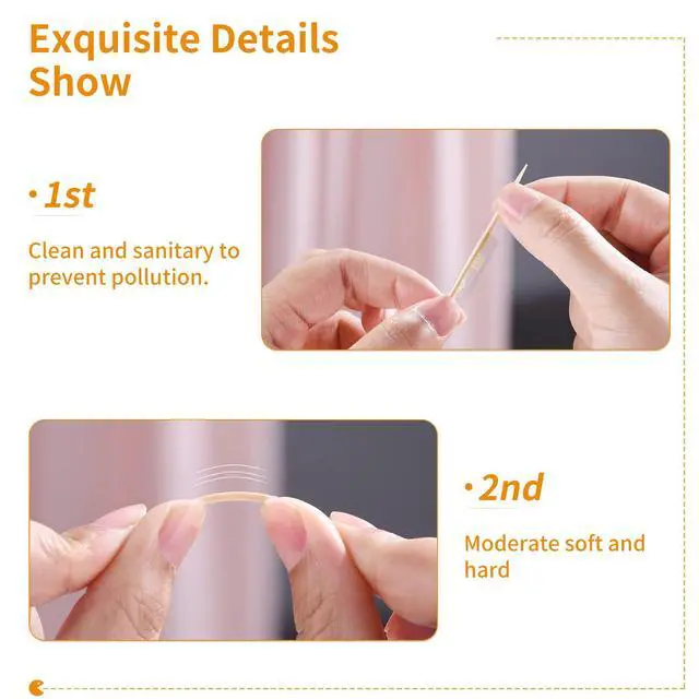 Alt view image 5 of 6 - Individually Wrapped Bamboo Round Toothpicks, 2.5" Long, Double-Points, Natural & Sturdy, Perfect for Teeth Cleaning, Appetizers, Cocktails, Barbecue, Fruits & Olives,(500-Count*1)