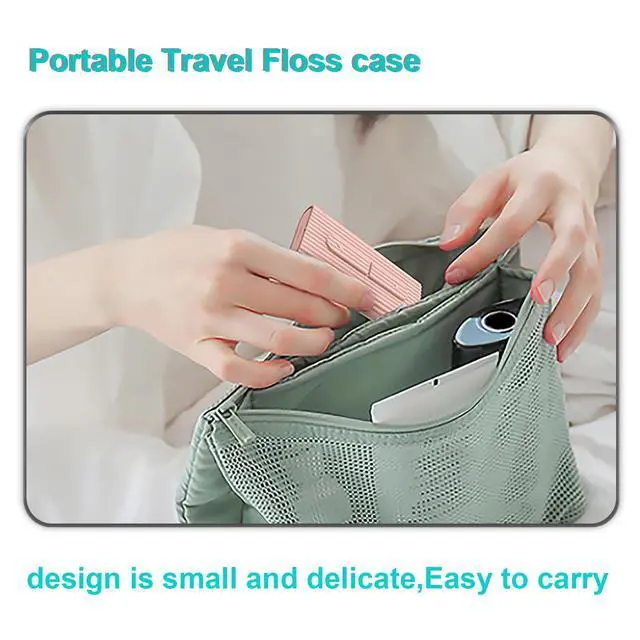 Alt view image 4 of 7 - Portable Dental Floss Dispenser 2 Box, Portable Floss Picks Case with Adult Floss Sticks 80 Count,Flossers Toothpicks Boxs Perfect for Home,Travel Cleaning Teeth Oral Care Best Tool(Pink)