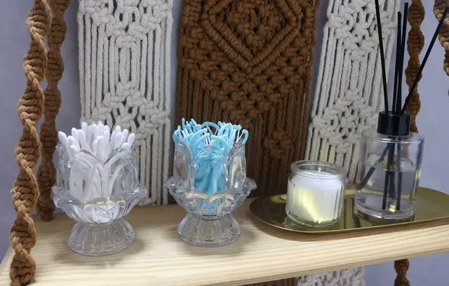 Alt view image 4 of 5 - Toothpick Holder, Decorative Crystal Glass Toothpick Dispenser with 450 Bamboo Toothpicks