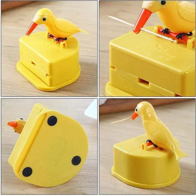 Alt view image 3 of 5 - Woodpecker Cute Little Bird Push-Type Automatic Toothpick Holder, Telescopic Toothpick Box for Home, Kitchen Decoration