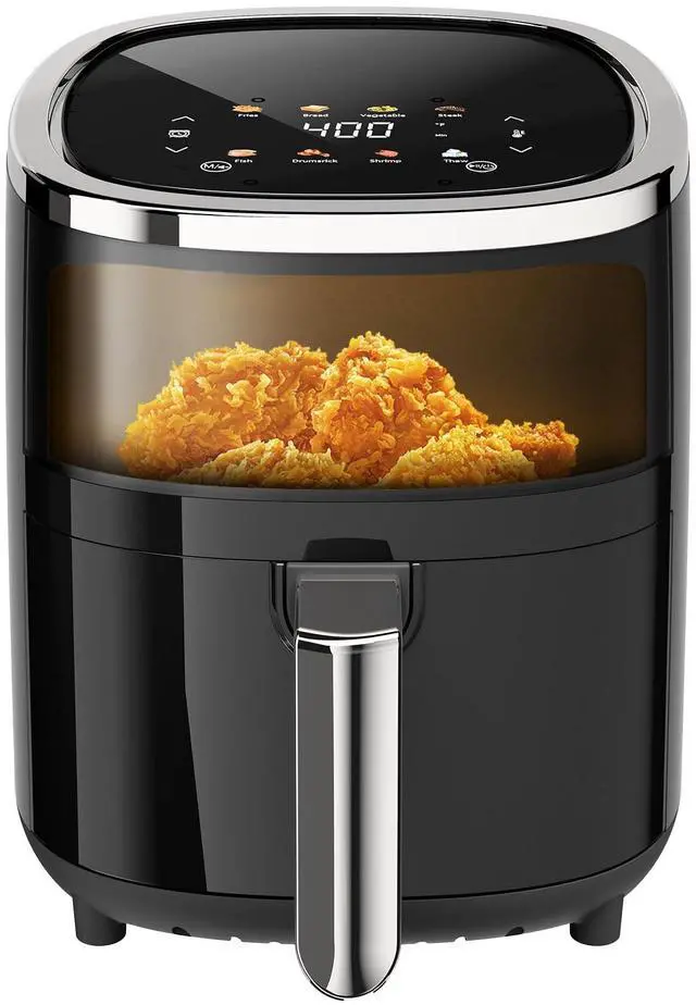 Main image of Compact Air Fryer, 9-in-1 with Smart Digital Color TouchScreen Air Fryers, View Window, Air Fry, Roast, Bake,Reheat, Dehydrate, 12 Presets,Dishwasher Safe Basket & Less Oil Nonstick,4.0QT