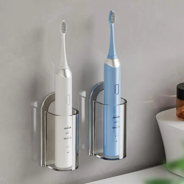 Main image of Electric Toothbrush Holders, Wall Mounted Tooth Brushing Holder for Bathroom, Self Adhesive Electric Toothbrush Organizer Space Saver (2Pcs Clear)