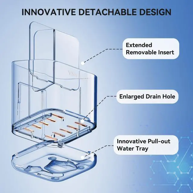 Alt view image 3 of 7 - Toothbrush Holders for Bathrooms, 3 Slots Detachable Electric Toothbrush Holder Wall Mounted with Divider, Removable Tooth Brush and Toothpaste Holder Organizer for Bathroom/Kitchen/Office