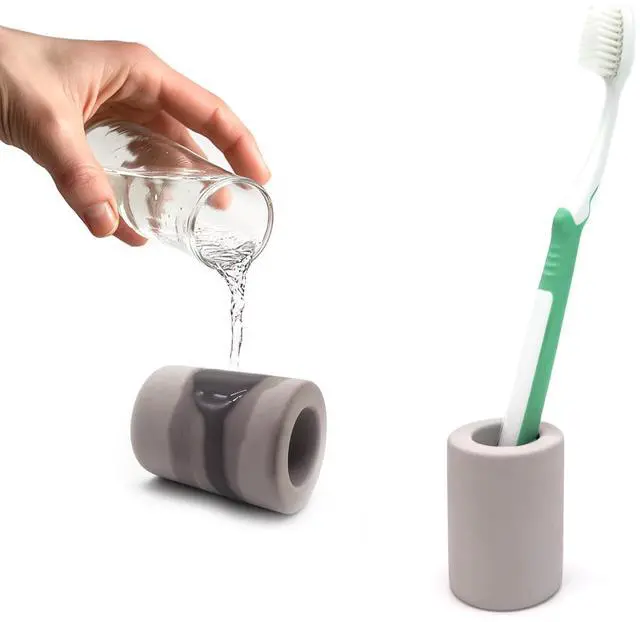 Main image of Mini Toothbrush Holders for Bathrooms - Diatomite Quick-Dry Organizer, Compact Portable Toothbrush Holder for Countertop, Shower & Travel Storage