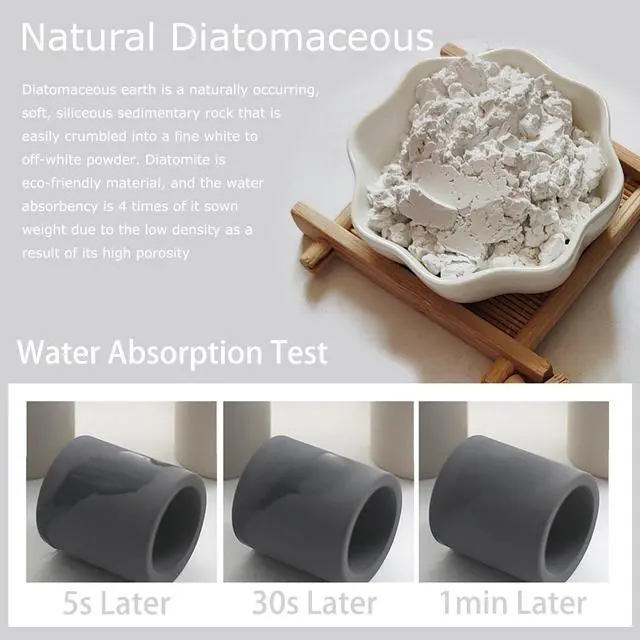 Alt view image 2 of 6 - Mini Toothbrush Holders for Bathrooms - Diatomite Quick-Dry Organizer, Compact Portable Toothbrush Holder for Countertop, Shower & Travel Storage