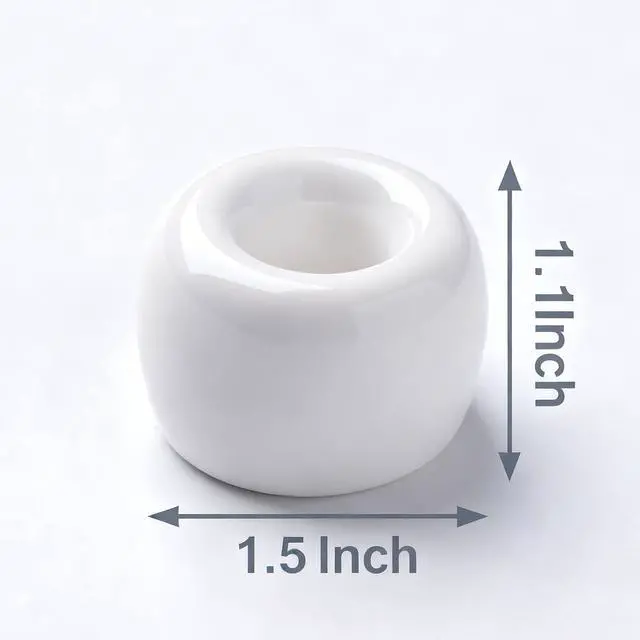 Alt view image 4 of 6 - Mini Ceramic Toothbrush Holder for Bathroom - White Small Countertop Organizer, Easy Clean Toothbrush Stand, Suit for Electric Toothbrush Head, Pens & Coffee Spoon, Pack of 2