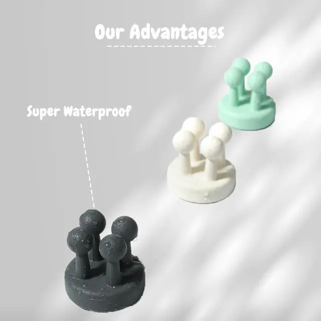 Alt view image 5 of 7 - 4Pcs Silicone Toothbrush Holders for Bathrooms,Waterproof Self Adhesive Multifunctional Hook for Hanging Towel Key Plug Cable for Bathroom Kitchen Living Room Office Mixed1