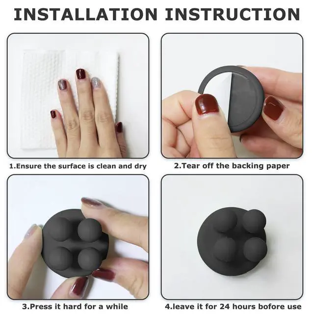 Alt view image 5 of 6 - 4 pcs Silicone Toothbrush Holder Multi-Function Hook Waterproof self Adhesive Single Toothbrush Hook Plug Holder for Wall for Hanging Bathroom Kitchen Living Room Office