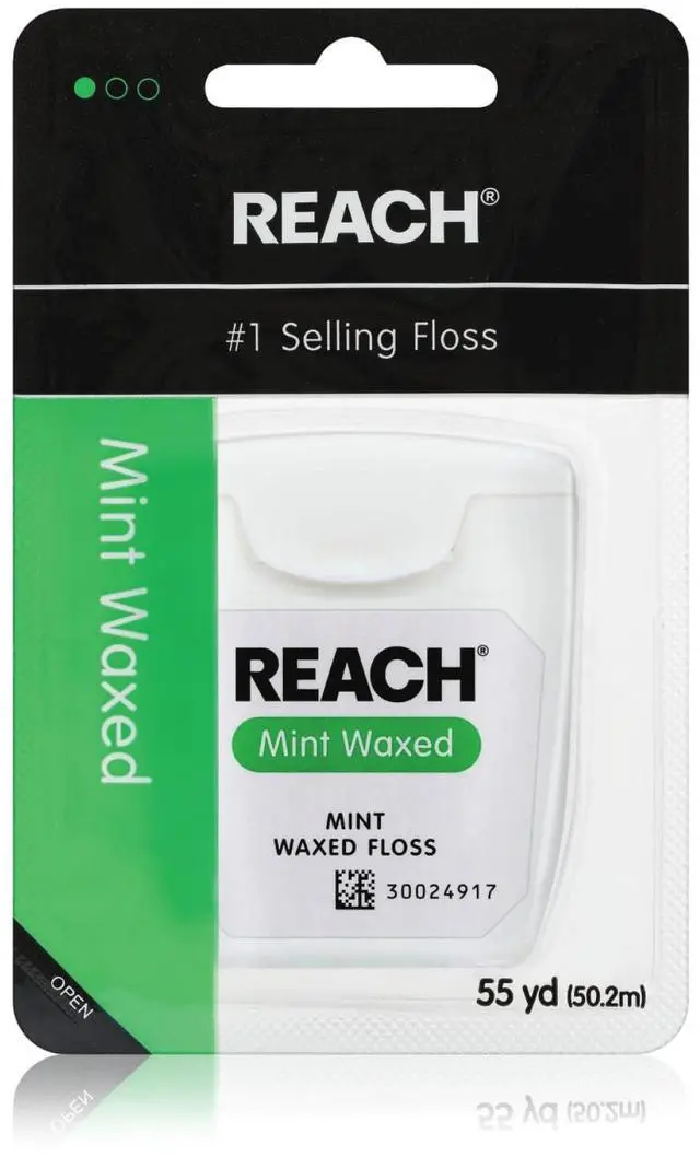 Main image of Waxed Dental Floss, Mint, Plaque Remover for Teeth, Shred Resistant, Floss Slides Smoothly, Easy to Use, Waxed, Deep Cleaning Teeth, Oral Care, PFAS Free, for Adults & Kids, 1 Pack, 55 yd