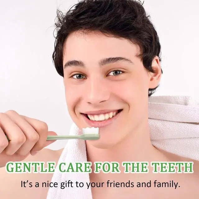Alt view image 5 of 7 - 16 Pieces Extra Soft Toothbrush 20000 Bristles, Ultra Soft Toothbrush for Sensitive Micro Nano Fur Manual Tooth Brush with 20000 Bristle Adult Kid Children (White Brush Head)