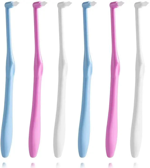 Main image of End-Tuft Tapered Trim Toothbrush, 6 PCS Tufted Interspace Brush Wisdom Gap Toothbrush for Orthodontic Braces Bridges Line and Detail Cleaning