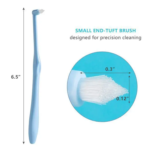 Alt view image 2 of 7 - End-Tuft Tapered Trim Toothbrush, 6 PCS Tufted Interspace Brush Wisdom Gap Toothbrush for Orthodontic Braces Bridges Line and Detail Cleaning