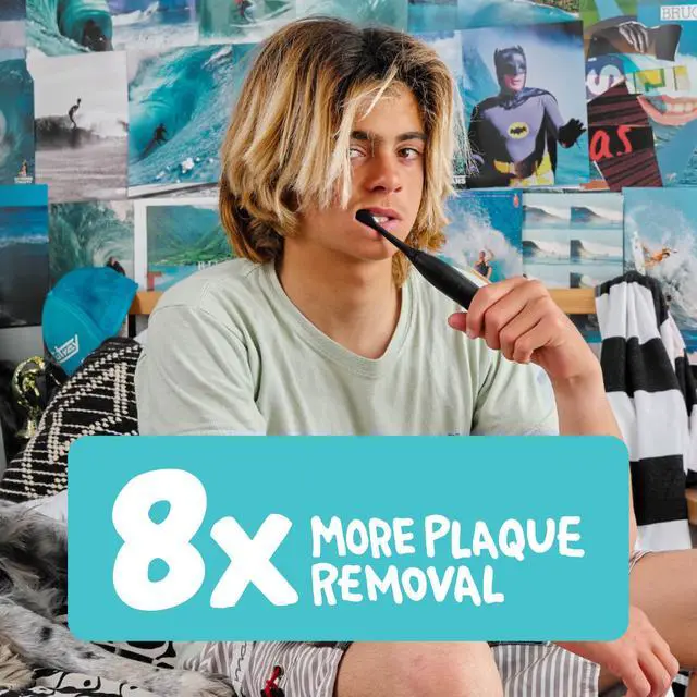 Alt view image 4 of 7 - Sonic X Electric Toothbrush Rechargeable Kids Sonic Toothbrush, 8X Plaque Removal, 2 Speed Modes, 2-Minute Timer 6 Brush Heads Included, Tweens Ages 7+, Good Vibes Only Edition